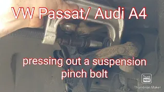 Suspension pinch bolt removal (using a ball joint press)