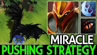 MIRACLE [Dragon Knight] Pushing Strategy with Manta Build Dota 2