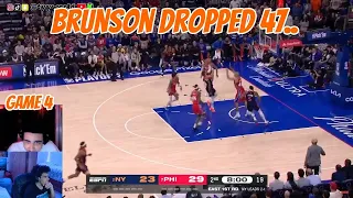 NEW YORKERS REACT TO BRUNSON'S 47 PT Knicks W vs 76ers Game 4 Highlights | 2024 ECR1 (ft. BTA JC)