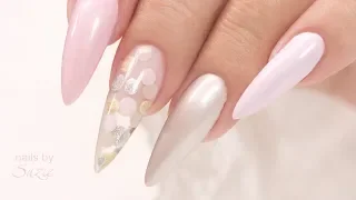 3D Sandwich Technique - Wedding Confetti Gel Nail