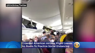 Crowded American Airlines Flight Leaves No Room For Passengers To Practice Social Distancing