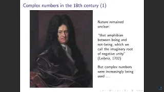 History of Mathematics - Complex Analysis Part 1: complex numbers. Oxford Maths 3rd Yr Lecture