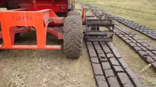 Difco Fieldpress extruding cow dung in Kazakhstan