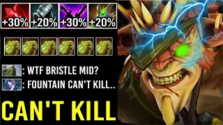 Most Disgusting Mid 1v5 Can't Kill -90% Damage +100% Lifesteal Unkillable Bristleback RAMPAGE Dota 2