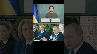 zelensky trolls Putin😳😳.Putin microphone video .#shorts