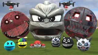 ROBOT PACMAN VS MONSTER PACMAN USE POKEMON NEW ADVENTURE in the cage