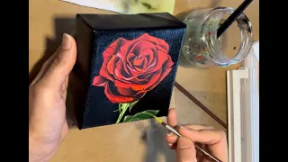 Red Rose Acrylic Painting | Rose Painting | Timelapse | Floral Still Life Painting I Neha Vartak Art