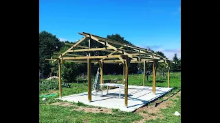 Estructura #pergola cenador caseta #madera tejado a dos aguas #folk #builtwithbosch