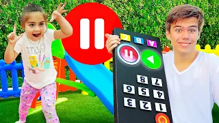 Nastya and Artem play with a magic remote control! 24 hours Pause Challenge