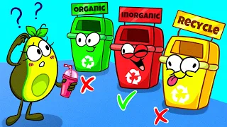 Which Garbage Bin is for Plastic? - CRAZY GARBAGE MONSTER || Funny Moments by Avocado Couple Recycle