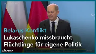 Bundeskanzler Olaf Scholz zu seinem Antrittsbesuch in Polen am 12.12.21