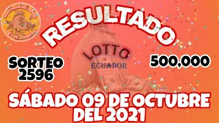 RESULTADO LOTTO SORTEO #2596 DEL SÁBADO 09 DE OCTUBRE DEL 2021 /LOTERÍA DE ECUADOR/