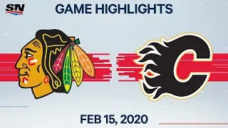 NHL Highlights | Blackhawks vs Flames – Feb. 15, 2020