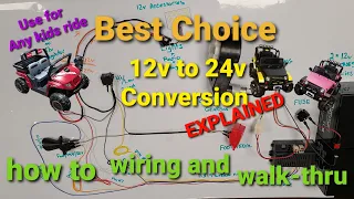 BestChoice Jeep Complete Weelye esc wiring walk thru with 12v to 24v conversion for any kids ride-on