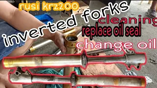 HOW TO CHANGE INVERTED FORK OIL SEAL/CHANGE OIL/CLEANING