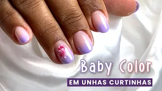 Como Fazer Baby Color Esfumado em Unhas Curtas (Passo a Passo)