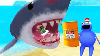 We Fight the Giant Megalodon with Large Amounts of Explosives in Amazing Frog Multiplayer!