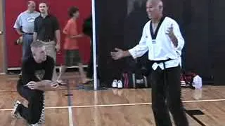 Bill Superfoot Wallace teaches kicking techniques at the Karate College