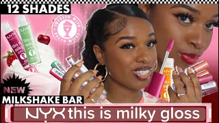 New N.Y.X “ this is milky gloss” milkshake collection review & try on haul