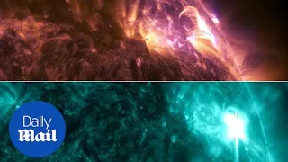 NASA's stunning 4K view of the solar flare on April 17th - Daily Mail
