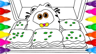 Baby Garfield Hides in a Lasagna Box Coloring Pages | The Garfield Movie