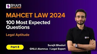 MHCET LAW 2024 | 100 Most Expected MHCET Law Questions | Legal Aptitude | Part 8 | #mahcetlawexam
