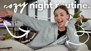 how to have a COZY & PRODUCTIVE night routine! healthy habits, self kindness, etc!