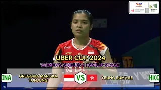 Gregoria Mariska TUNJUNG 🇲🇨 vs YEUNG Sum Yee 🇭🇰 | GROUP STAGE (WS 1) - UBER CUP 2024