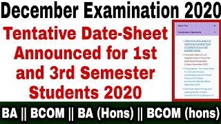 DU/SOL Tentative Date-Sheet Announced for 1st & 3rd Sem students 2020 BA, BCOM, BA(hons), BCOM(Hons)