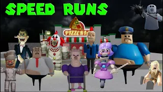 SPEED Runs in all Platinum Falls Obby! Barry, Siren Cop, Ani-Tron, Grumpy Gran, Carnival, Mr Funny