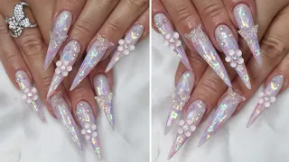 Spring Glitter Blooming Gel Marble Butterfly Polygel Nails I Madam Glam Gaia Collection Review