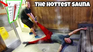 Last To Leave SAUNA Wins $10,000 *GOES HORRIBLY WRONG* - Challenge