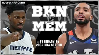 Brooklyn Nets vs Memphis Grizzlies Full Game Highlights | Feb 26 | 2024 NBA Season