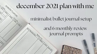 plan with me | december 2021 minimalist bullet journal setup (& 6 journal prompts!)