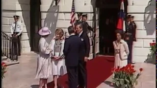 Arrival Ceremony for Queen Beatrix of the Netherlands on April 19, 1982