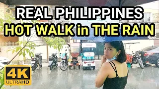 WALKING HOT in THE RAIN | NICE WET EXPERIENCE from ESCOPA RESIDENCE Quezon City Philippines [4K] 🇵🇭