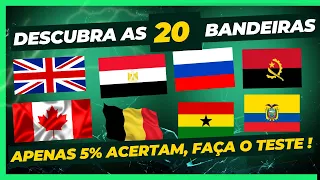 Quiz Adivinhe a bandeira dos países. Prove seu conhecimento Identificando as bandeiras dos 20 países