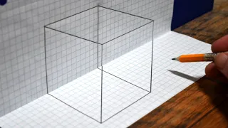 How to Draw a Cube / 3D TRICK ART on Graph Paper / Perfect For Beginners