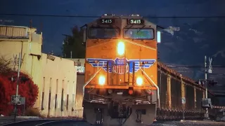AWESOME TRAINS HORNS !!! (UP) Union Pacific Freight Trains in East Los Angeles, CA (11/16/13)