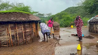 Rainy day in African Village#cooking Village food