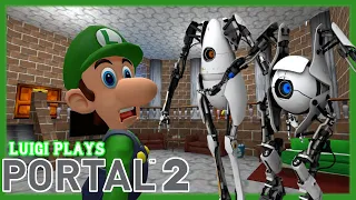 Luigi plays Portal 2 Co-Op with president Barack Obama (@WeegeepieYT)