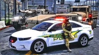Playing GTA 5 As A POLICE OFFICER Military Patrol|| GTA 5 Mod| 4K