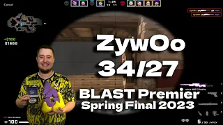 CSGO POV Vitality ZywOo (34/27) vs FaZe (ANUBIS) @ BLAST Premier Spring Final 2023