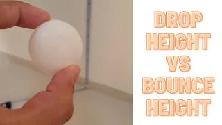 Drop height vs bounce height for a ping pong ball