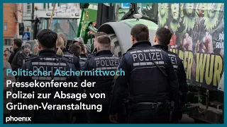 Pressesprecher der Polizei zur Absage des politischen Aschermittwochs der Grünen am 14.02.24