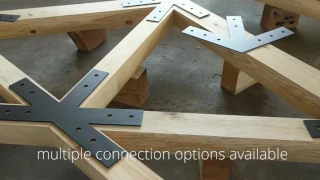 Scissor Timber Trusses with Steel Plate Connections