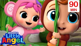 Cheeky Monkeys 🙉 |  Little Angel 😇 | 🔤 Subtitled Sing Along Songs 🔤 | Cartoons for Kids