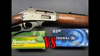 30-30 Win: Remington Core-Lokt 150gr v Federal Powershock 150gr (Iron Sights)