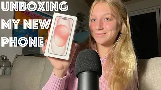 ASMR: Unboxing My Pink iPhone 15 📱🎀