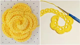Объемная роза крючком за 5 минут/rose crochet/rosa häkeln